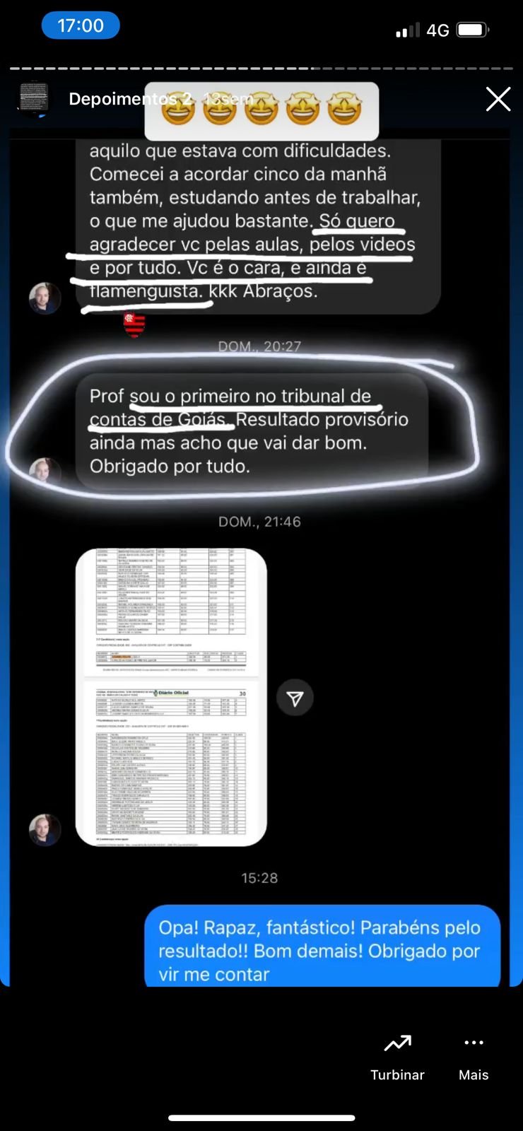 Depoimento de aluno 8