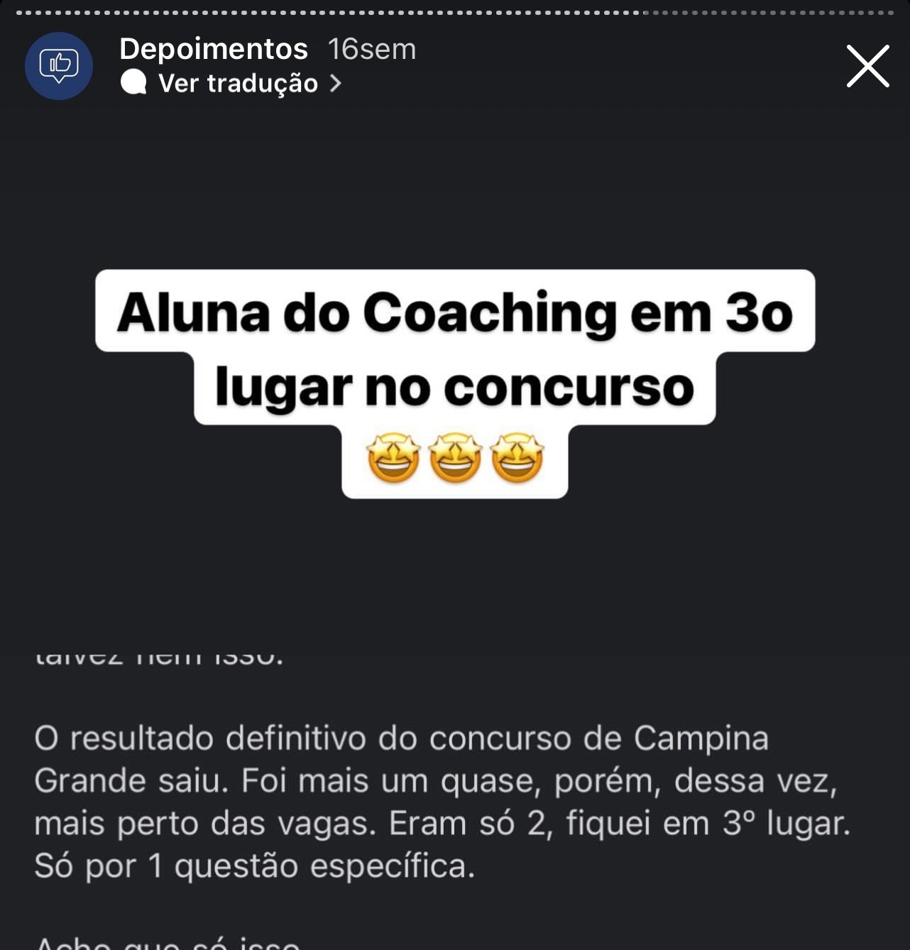 Depoimento de aluno 20